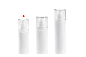 Пластмасова (PET) бяла бутилка 100 мл със спрей помпа и прозрачна капачка-изображение_група