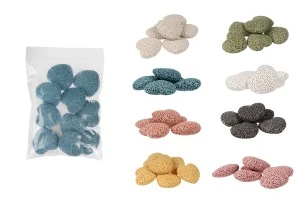 Дифузер от лава (вулканичен)  камък във формата на сърце в различни цветове - 10 бр.-изображение_продукт