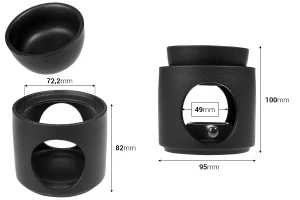 Керамичен арома дифузер за свещи с размер  95x100 мм-изображение_размери