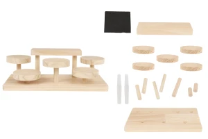 Дървена стойка с размер 300x150x95 мм (диаметър на всяка основа 75 мм)-изображение_продукт