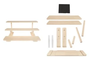 Дървена стойка с размер 400x260x180 мм на 3 нива -изображение_продукт