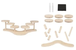 Дървена стойка с размер 467x140 мм (диаметър на всяка основа 110 мм)-изображение_продукт