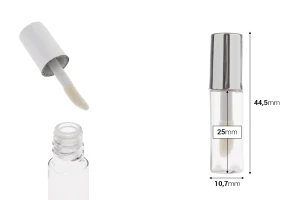 Акрилна прозрачна опаковка за гланц за устни 1.2 мл с капачка и цедка - 12 броя-изображение_размери