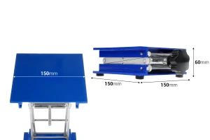 Регулируема лабораторна повдигаща платформа 150x150 мм-изображение_размери