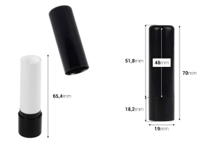 Тубички за балсам за устни 4 мл  - 6 цвята, в опаковка от 10 броя-изображение_размери