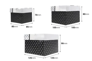 Квадрартни кутии за подарък- 2 модела Париж  (Айфеловата кула) или Лондон -  комплект S-M-L-изображение_размери