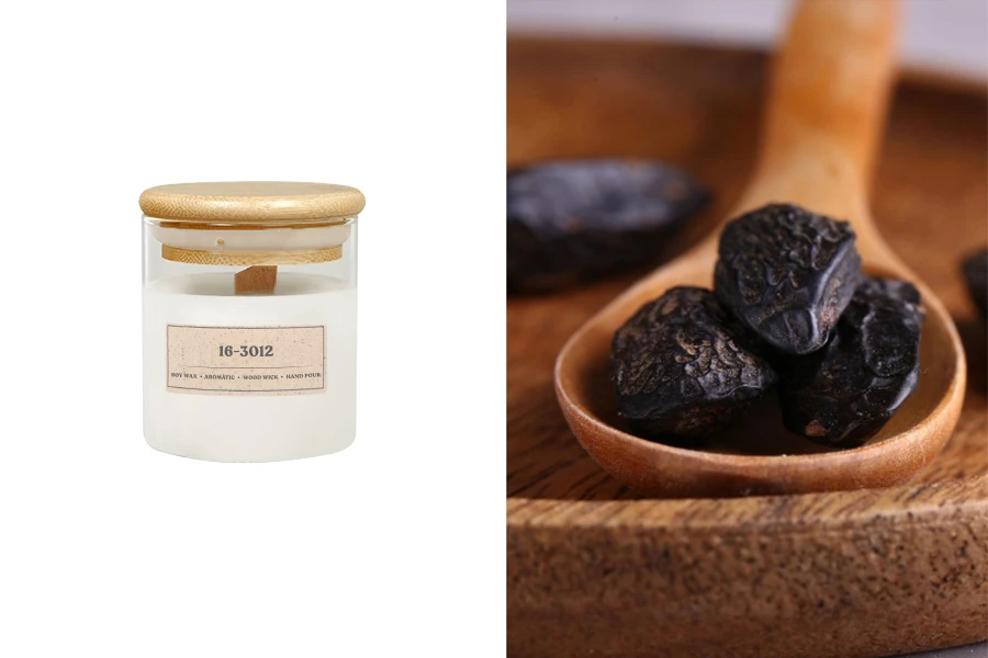 Ароматна ръчно изработена свещ 16-3012  - 100 гр.  с дървен фитил-изображение_продукт