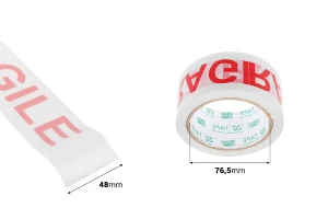 Тиксо с надпис "fragile" 48 мм ширина - 75-метрa-изображение_размери