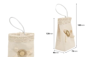 Торбичка сватбена бонбониера 75x45x120 mm-изображение_размери
