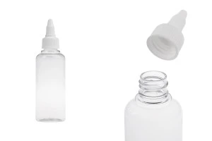 PET шише 100 мл с бяла въртяща се капачка за електронна цигара-изображение_продукт