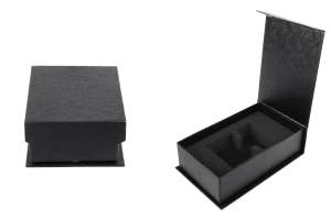 Черна луксозна кутия за бутилки за парфюм 50 мл, размери 139x89x45 mm-1