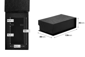 Черна луксозна кутия за бутилки за парфюм 50 мл, размери 139x89x45 mm-2