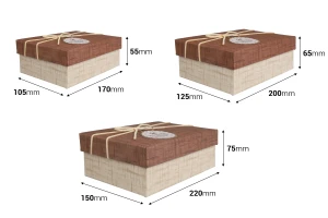Хартиена кутия за подарък с величен шнур  S M L-изображение_размери