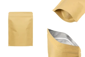 Опаковка карфт тип "DOY PACK", с вътрешна алуминиева облицовка, с размери  130x40x185 mm-изображение_продукт