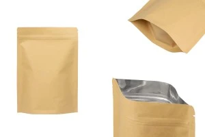 Опаковка Doy Pack със затваряне с цип, алуминиева вътрешна облицовка и възможност за термозапечатване  170x40x240 mm - 50 бр.-изображение_продукт