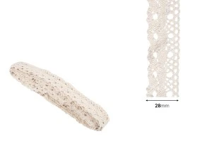 Памучна дантела с ширина  28 mm - 10 метра на парче-изображение_продукт