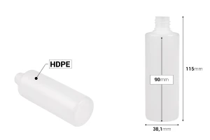Пластмасова бутилка 100ml прозрачна (PP 18)-изображение_размери