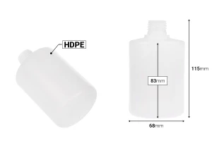 Пластмасова полупразчна бутилка 300 мл  (PP24)-изображение_размери