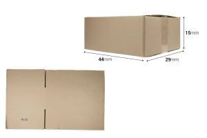 Кафява 3-пластова картонена кутия 44x29x15 см  (№ 22) - 20 бр.-изображение_размери