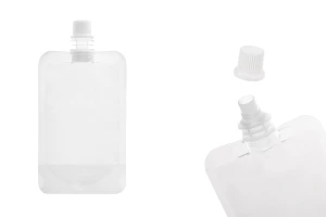 Прозрачна торбичка тип ДОЙ ПАК 100 ml  с бяла капачка - 50 бр-изображение_продукт