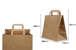 Хартиена торбичка за пазар с размери 280x170x290 mm - 25 бр./опаковка-изображение_размери