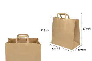 Хартиена торбички за пазар с плоска дръжка с размер 320x170x310 mm - 25 бр./опаковка-изображение_размери