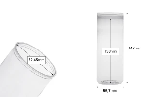 Пластмасова (PET) прозрачна бутилка 330 мл (висока) без капачка - 200 бр.-изображение_размери