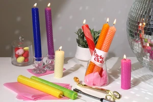 Kit për krijimin e qirinjve - qirinj nga dylli i bletës në ngjyra të ndryshme (10 fletë)-изображение_група