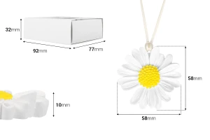 Гипсов дифузер  във формата на цвете маргаритка 58x10 мм в индивидуална хартиена кутия-изображение_размери
