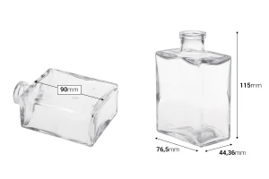 Стъклен бутилка за ликьор или за коняк 200ml-изображение_размери