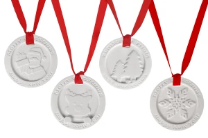 Гипсов дифузер с коледен дизайн 62x10 мм с червена панделка (ароматизиран)-изображение_продукт