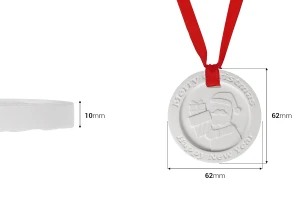 Гипсов дифузер с коледен дизайн 62x10 мм с червена панделка (ароматизиран)-изображение_размери