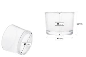 Стъклен цилиндричен съд 190 мл (80x60 мм)-изображение_размери