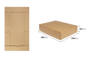 Картонена опаковъчна самосглобяваща се кутия 380x290x85 мм - 10 бр.-2