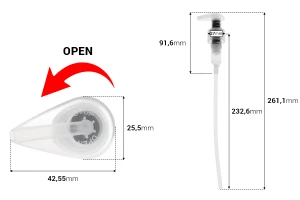 Безметална пластмасова помпа за крем 24/410 за козметика-изображение_размери