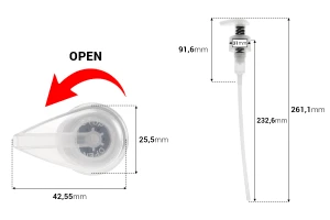 Безметална пластмасова помпа за крем 28/410 за козметика-изображение_размери