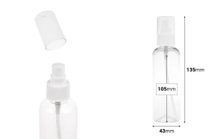 PET бутилка 150 ml с помпа за крем и за лосион в опаковка от 12 броя-изображение_размери