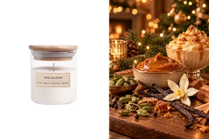 Ароматна Коледна свещ Feliz Navidad с памучен фитил (110 гр.)-изображение_продукт