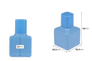 Стъклена бутилка за парфюм 30 мл в различни цветове със спрей и капачка-изображение_размери