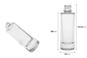 Прозрачна стъклена бутилка с гърловина 18/415-2
