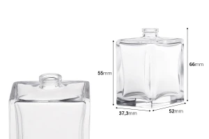 Стъклена бутилка за парфюм 50 мл Кримп с гърловина ПП15 мм-изображение_размери