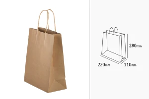 Хартиена торбичка с дръжки в различни цветове с размери  220x110x280 mm-3
