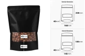 Крафт опаковка тип DOY PACK с размери 160x40x220 mm, с "цип" и с възможност за термозапечатване - 100 бр.