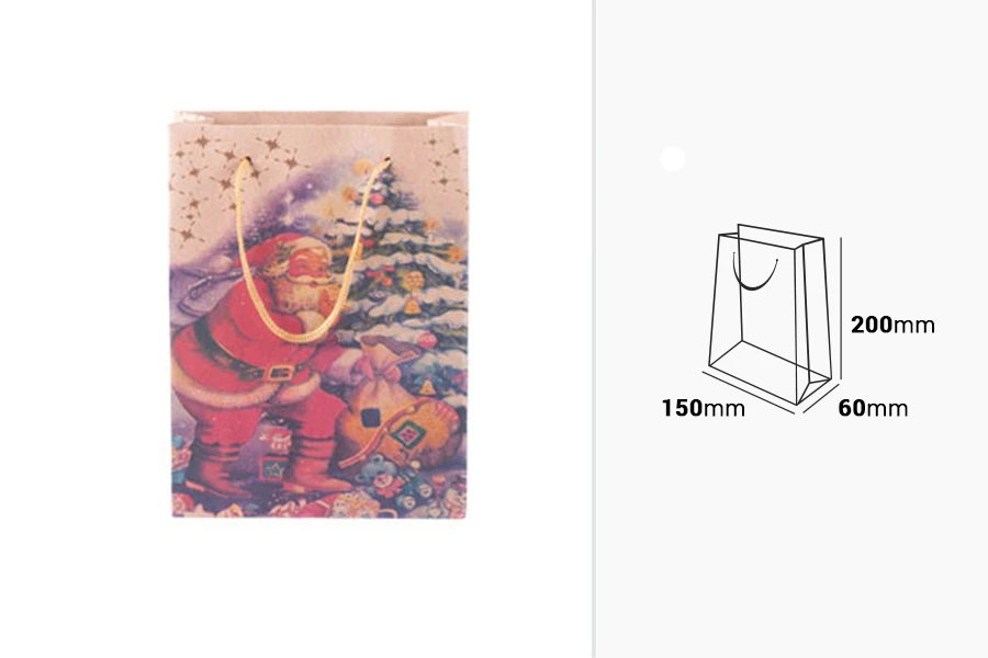 Коледна подаръчна торбичка с размери 150x60x200-изображение_размери