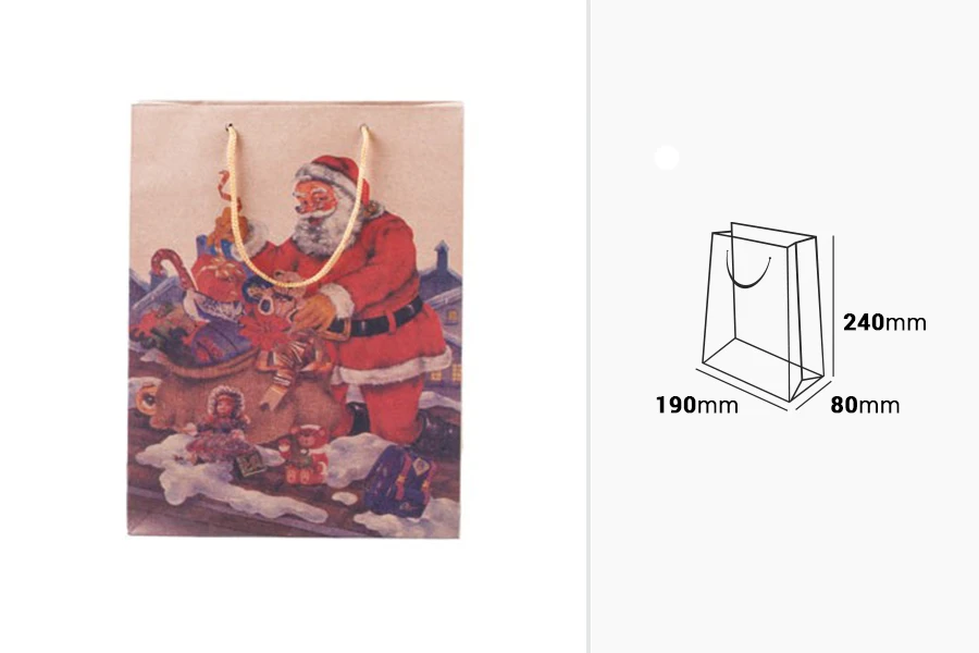 Коледна торбичка с размери 190x80x240-изображение_размери