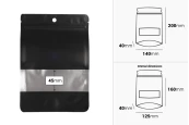 Алуминиеви торбички тип Doy Pack с размери 140x40x200 мм с цип, прозорец и възможност за термозапечатване - 100 бр. Алуминиеви торбички тип Doy Pack с размери 140x40x200 мм с цип, прозорец и възможност за термозапечатване - 100 бр.