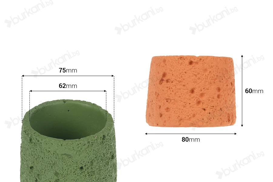 Цветни циментови буркани 80x60 mm за свещи-изображение_размери
