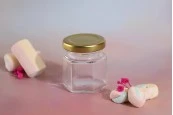 Стъклен шестоъгълен буркан 30 ml