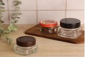 Квадратно бурканче 40ml за козметика с алуминиева капачка T.O 58 Deep