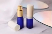 Стъклена синя матова бутилка 10 мл за етерични масла-изображение_360